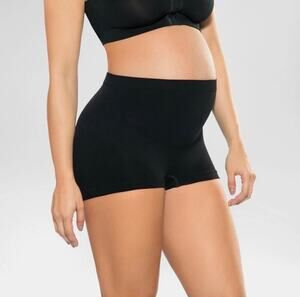 Annette Women's Soft & Seamless Maternity Boy Shorts S-401- Size XL Black
